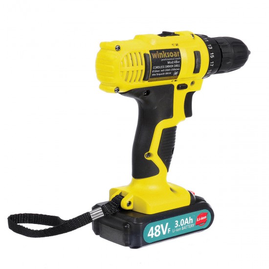 48VF 3000mAh Electric Drill Rechargeable Power Screwdriver 25+1 Torque W/ 1 or 2 Li-ion Battery