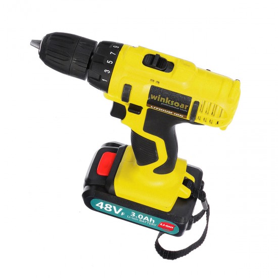 48VF 3000mAh Electric Drill Rechargeable Power Screwdriver 25+1 Torque W/ 1 or 2 Li-ion Battery