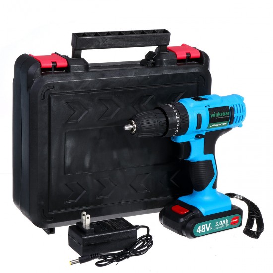 48VF 3000mAh Electric Impact Drill Rechargeable Power Screwdriver 25+1 Torque W/ 1 or 2 Li-ion Battery 48VF 3000mAh Electric Impact Drill Rechargeable Power Screwdriver 25+1 Torque W/ 1 or 2 Li-ion Battery