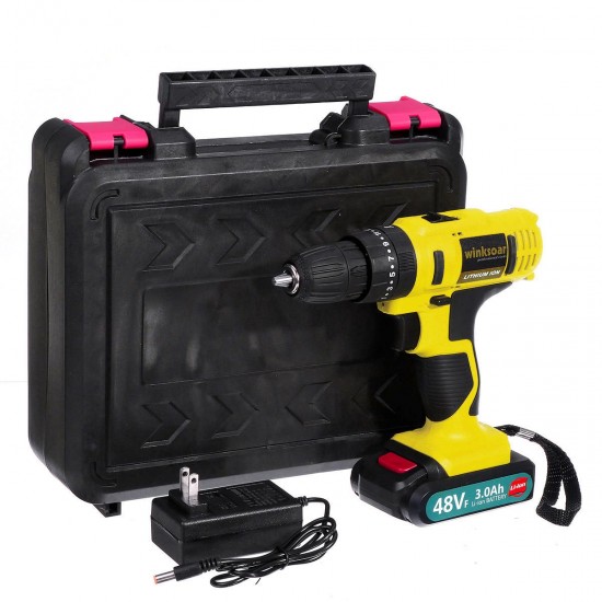 48VF 3000mAh Electric Screwdriver Rechargeable Power Impact Drill 25+1 Torque W/ 1 or 2 Li-ion Battery 48VF 3000mAh Electric Screwdriver Rechargeable Power Impact Drill 25+1 Torque W/ 1 or 2 Li-ion Battery