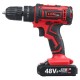 48VF Cordless Electric Impact Drill Rechargeable Drill Screwdriver W/ 1 or 2 Li-ion Battery