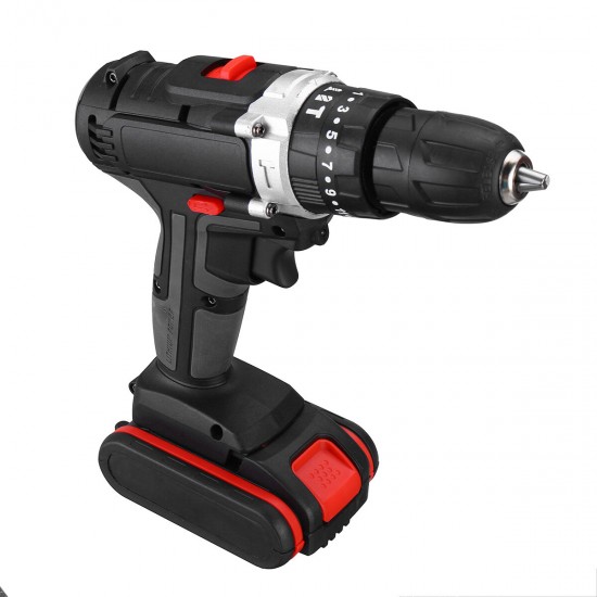 6000mAh 48V Electric Drill 25 Speeds Torque Impact Drill W/ 1/2pcs Battery