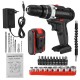 6000mAh 48V Electric Drill 25 Speeds Torque Impact Drill W/ 1/2pcs Battery