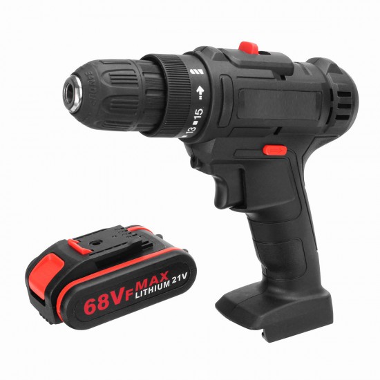 68VF Cordless Lithium-Ion Drill/Driver Rechargable Electric Drill Adjustable 3200r/min 2 Speed Hand Drill With 1 Or 2 Battery 68VF Cordless Lithium-Ion Drill/Driver Rechargable Electric Drill Adjustable 3200r/min 2 Speed Hand Drill With 1 Or 2 Battery
