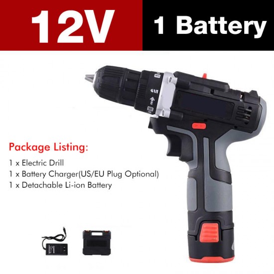 7500mAh 2 Speed Electric Drill 25+3 Torque Power Driver Drills Multi-function Rechargeable Hand Drill With 1 Or 2 Li-ion Battery 7500mAh 2 Speed Electric Drill 25+3 Torque Power Driver Drills Multi-function Rechargeable Hand Drill With 1 Or 2 Li-ion Battery