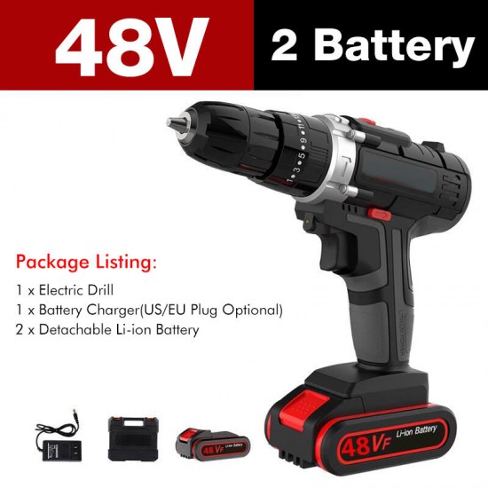 7500mAh 2 Speed Electric Drill 25+3 Torque Power Driver Drills Multi-function Rechargeable Hand Drill With 1 Or 2 Li-ion Battery 7500mAh 2 Speed Electric Drill 25+3 Torque Power Driver Drills Multi-function Rechargeable Hand Drill With 1 Or 2 Li-ion Battery