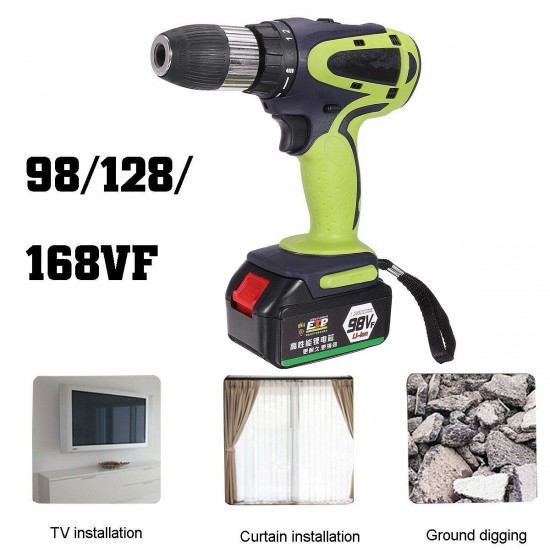 98/128/168 VF 13MM Electric Impact Cordless Drill Lithium Battery Wireless Hand Drills Tool Sets 98/128/168 VF 13MM Electric Impact Cordless Drill Lithium Battery Wireless Hand Drills Tool Sets