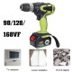 98/128/168 VF 13MM Electric Impact Cordless Drill Lithium Battery Wireless Hand Drills Tool Sets