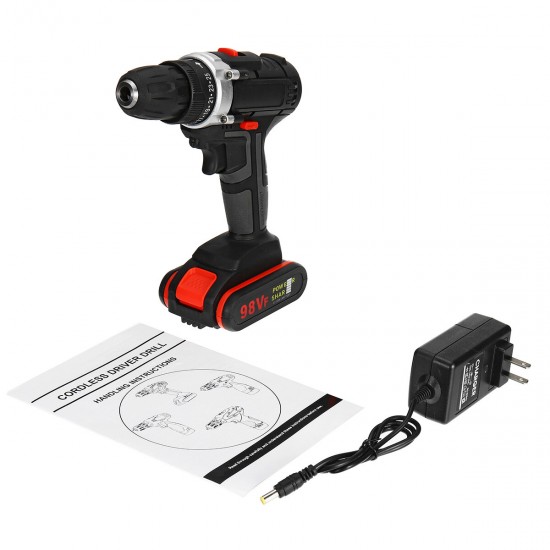 98VF Cordless Electric Impact Drill Screwdriver 25+1 Torque Rechargeable Household Screwdriver 98VF Cordless Electric Impact Drill Screwdriver 25+1 Torque Rechargeable Household Screwdriver
