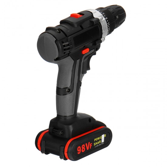 98VF Cordless Electric Impact Drill Screwdriver 25+1 Torque Rechargeable Household Screwdriver