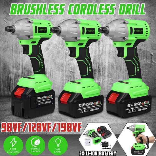 98VF/128VF/198VF Cordless Impact Drill Driver Li-Ion Battery Electric Screwdriver 98VF/128VF/198VF Cordless Impact Drill Driver Li-Ion Battery Electric Screwdriver