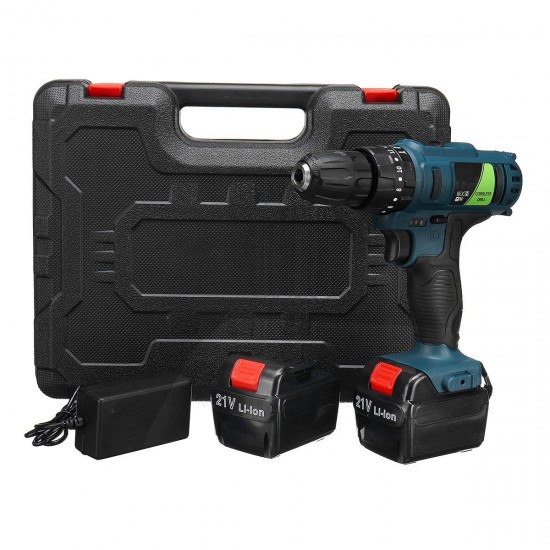 Adjustable 21V Rechargeable Cordless Power Impact Drill Electric Screwdriver with 2 Li-ion Battery Adjustable 21V Rechargeable Cordless Power Impact Drill Electric Screwdriver with 2 Li-ion Battery