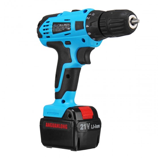 12V/21V Electric Cordless Hand Drill Kit 15+1/18+1 Torque Household Electric Screwdriver Driver Tool 1/2 Li-Ion Battery Rechargeable