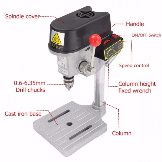 220V 340W Electric Drill Stand Mini Table Top Bench Drill Stand Holder DIY Bracket Fixed Frame
