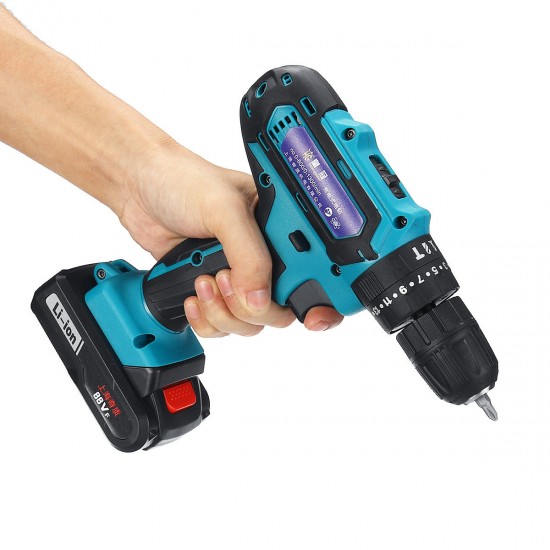 88VF Cordless Electric Impact Drill Li-ion Battery Rechargeable 25+3 Torque Screwdriver Bit