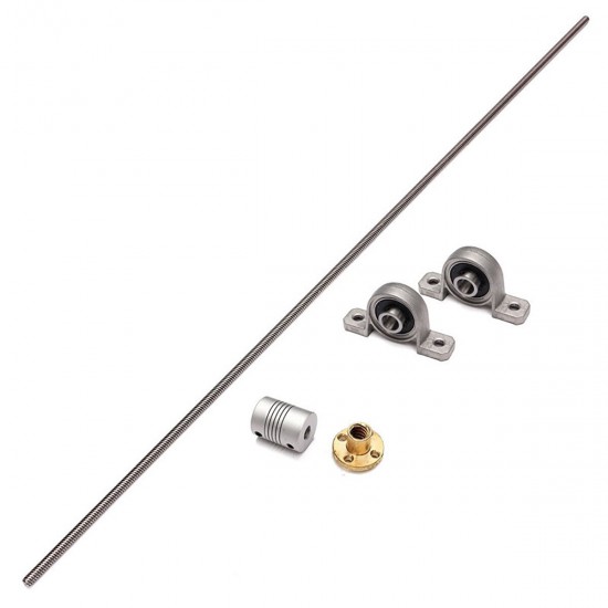 T8 100-1000mm Stainless Steel Lead Screw with Shaft Coupling and Mounting Support CNC Parts