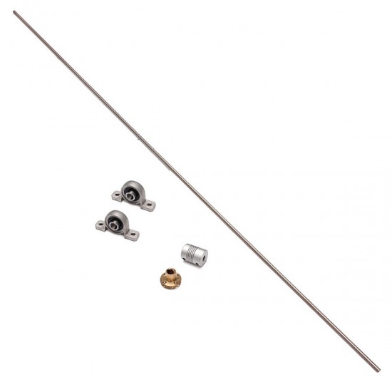 T8 100-1000mm Stainless Steel Lead Screw with Shaft Coupling and Mounting Support CNC Parts T8 100-1000mm Stainless Steel Lead Screw with Shaft Coupling and Mounting Support CNC Parts