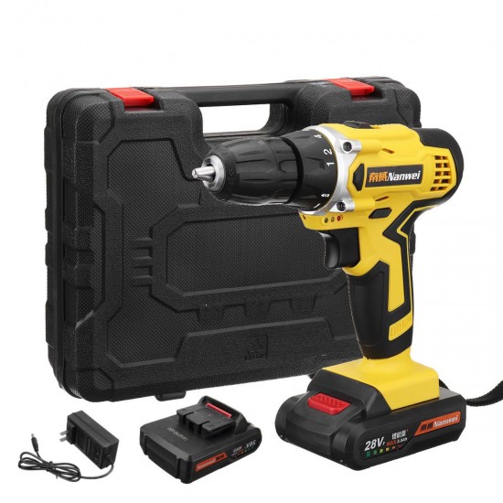 NW-28SY-2 28V Cordless Drill Driver Rechargable Electric Drill Power Drills Driver 0.8-10mm