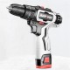 18V Brushed Impact Drill 27N/M Li-ion Rechargeable Electric Flat Drill Screw Driver 2 Speeds 25+3 Gears + 2 Battery