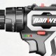 18V Brushed Impact Drill 27N/M Li-ion Rechargeable Electric Flat Drill Screw Driver 2 Speeds 25+3 Gears + 2 Battery