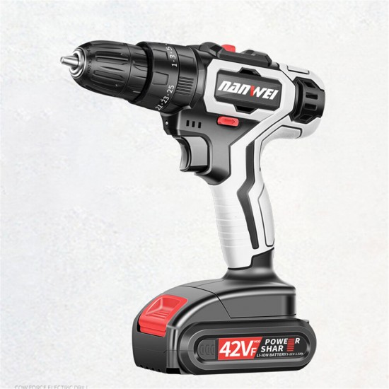 21V Brushless Impact Power Drill 35N/M Li-ion Rechargeable Electric Flat Drill Screw Driver 2 Speeds 25+3 Gears With 2 Battery 21V Brushless Impact Power Drill 35N/M Li-ion Rechargeable Electric Flat Drill Screw Driver 2 Speeds 25+3 Gears With 2 Battery