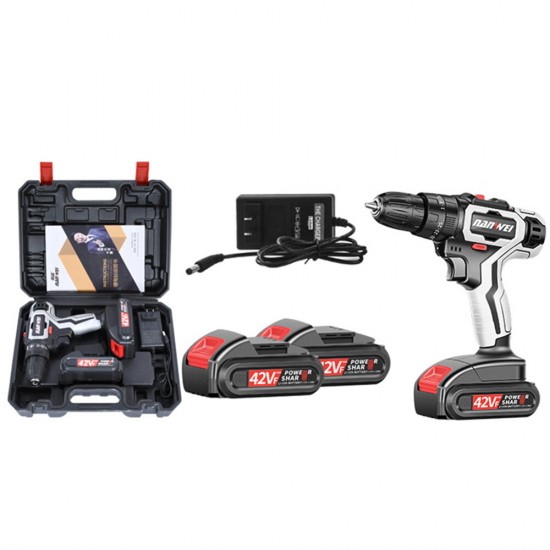 21V Brushless Impact Power Drill 35N/M Li-ion Rechargeable Electric Flat Drill Screw Driver 2 Speeds 25+3 Gears With 2 Battery 21V Brushless Impact Power Drill 35N/M Li-ion Rechargeable Electric Flat Drill Screw Driver 2 Speeds 25+3 Gears With 2 Battery