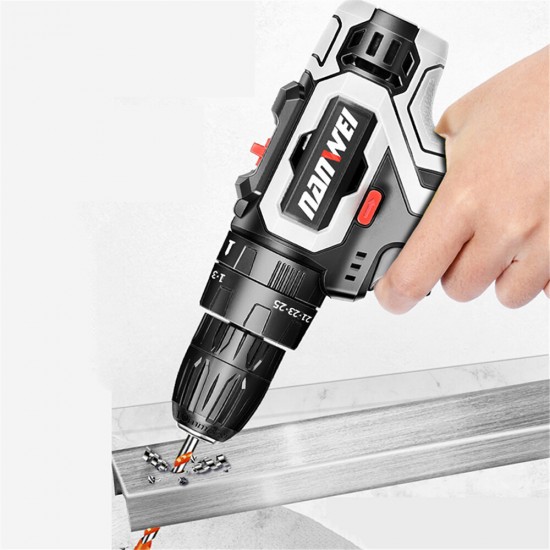 21V Brushless Impact Power Drill 35N/M Li-ion Rechargeable Electric Flat Drill Screw Driver 2 Speeds 25+3 Gears With 2 Battery 21V Brushless Impact Power Drill 35N/M Li-ion Rechargeable Electric Flat Drill Screw Driver 2 Speeds 25+3 Gears With 2 Battery
