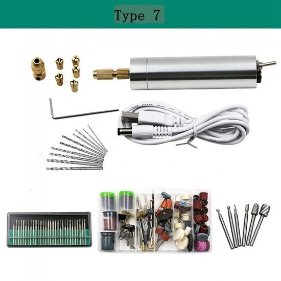 Protable Electric Engraving Pen Mini Grinding Woodworking Milling Cutters Micro Polishing Brush Drill Tools Kit