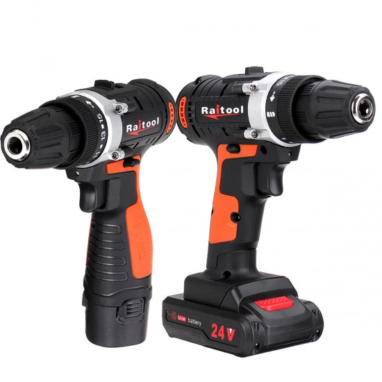 12V/24V Lithium Battery Power Drill Cordless Rechargeable 2 Speed Electric Drill