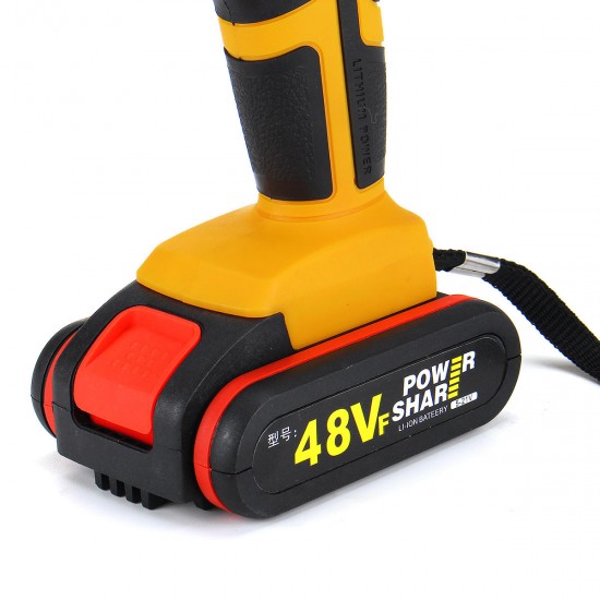 48VF Cordless Electric Impact Drill Rechargeable 3/8 inch Drill Screwdriver W/ 1 or 2 Li-ion Battery