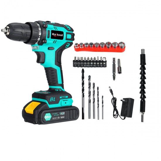 RT-ED1 88VF LED Brushless Electric Drill 23 Torque Cordless Rechargeable Power Drill W/ 1 or 2 Battery