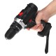Rechargable Cordless Impact Electric Drill Driver Screwdriver Stepless Switch LED Light 2-Speed without Battery