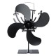 Small 4 Blade Heat Powered Wood Log Burning Stove Fan Eco Heating Fan