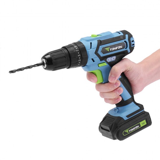3 In 1 12V Rechargable Electric Screwdriver Power Driver Impact Drill with Bits