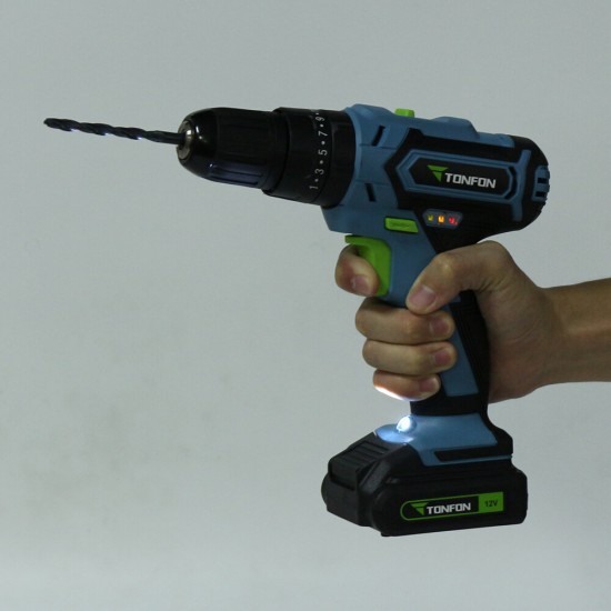 3 In 1 12V Rechargable Electric Screwdriver Power Driver Impact Drill with Bits