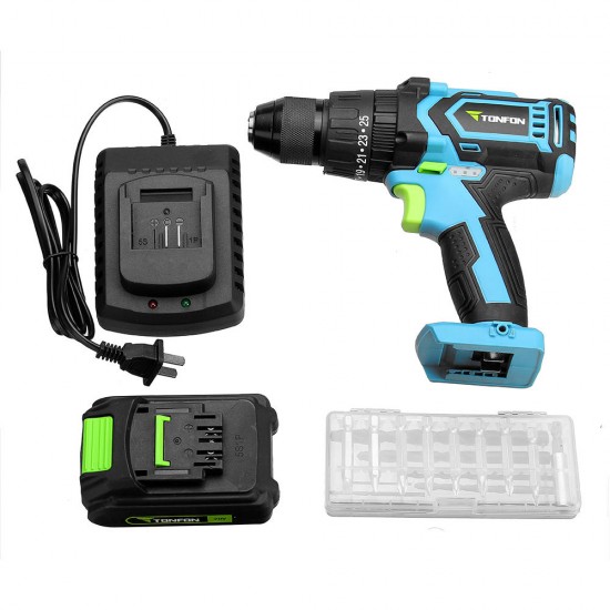3 in 1 20V Rechargable Impact Drill Cordless Electric Screwdriver Drill with Bits