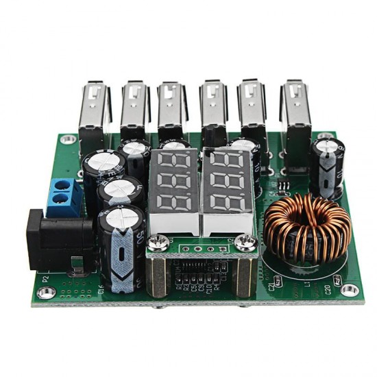 10-30V to 5V 8A DC-DC 6 USB Power Converter High Power Car Power Regulator Module