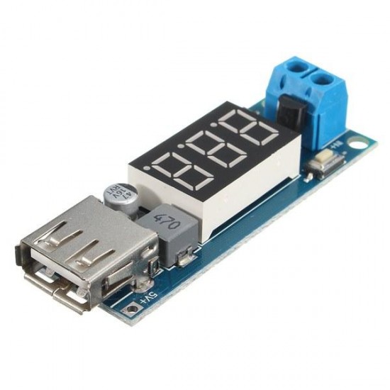 10Pcs DC-DC 4.5-40V Step Down LED Volt Meterr USB Voltage Converter Buck Module 5V/2A