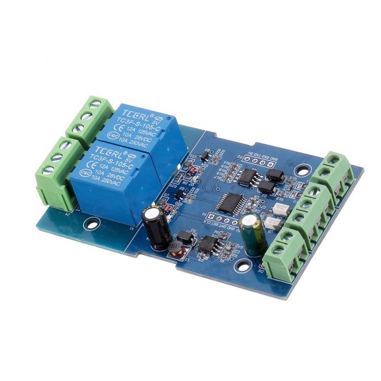 10pcs Dual 2-way Relay Module Switch Input and Output RS485/TTL Communication Controller