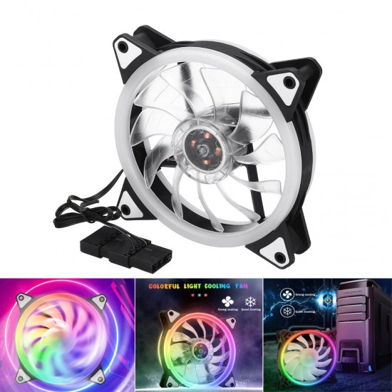 12V RGB Rainbow LED Silent Computer PC Case Cooling Cooler Fan CPU 120mm 4-Pin 12V RGB Rainbow LED Silent Computer PC Case Cooling Cooler Fan CPU 120mm 4-Pin