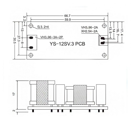 3Pcs YS-U12S12H AC to DC 12V 1A Switching Power Supply Module AC to DC Converter 12W Regulated Power Supply