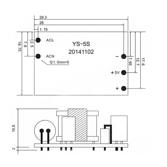 3Pcs YS-U5S5W AC to DC 5V 800mA Switching Power Supply Module AC to DC Converter 4W Regulated Power Supply 3Pcs YS-U5S5W AC to DC 5V 800mA Switching Power Supply Module AC to DC Converter 4W Regulated Power Supply