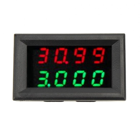 3pcs 0-33V 0-3A Four Bit Voltage Current Meter DC Double Digital LED Red + Green Display Volt Meterr Ammeter
