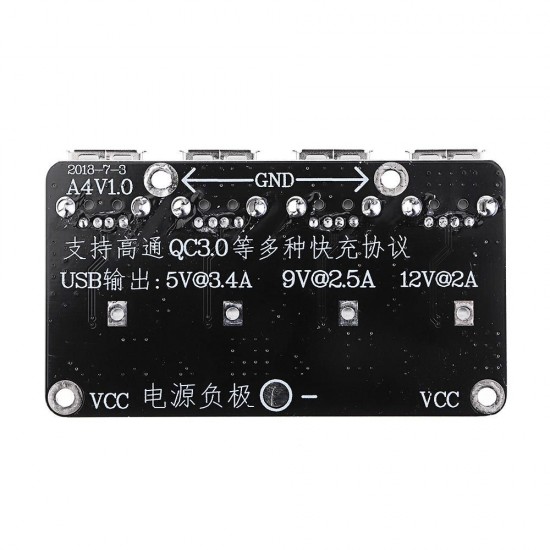 4 USB Fast Charging Module Board 12V24V to QC2.0 QC3.0 Step Down Power Supply Module 12V 24V 4 USB Fast Charging Module Board 12V24V to QC2.0 QC3.0 Step Down Power Supply Module 12V 24V