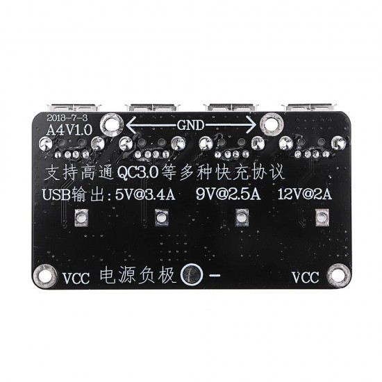 4 USB Fast Charging Module Board 12V24V to QC2.0 QC3.0 Step Down Power Supply Module 12V 24V