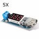 5Pcs DC-DC 4.5-40V Step Down LED Volt Meterr USB Voltage Converter Buck Module 5V/2A