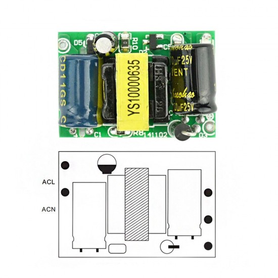 5Pcs YS-U5S5W AC to DC 5V 800mA Switching Power Supply Module AC to DC Converter 4W Regulated Power Supply 5Pcs YS-U5S5W AC to DC 5V 800mA Switching Power Supply Module AC to DC Converter 4W Regulated Power Supply