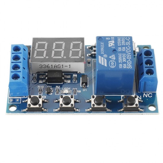 5V Delay Time Relay Module Timing Programmable Optocoupler Isolation Pulse Cycle Power Off Trigger