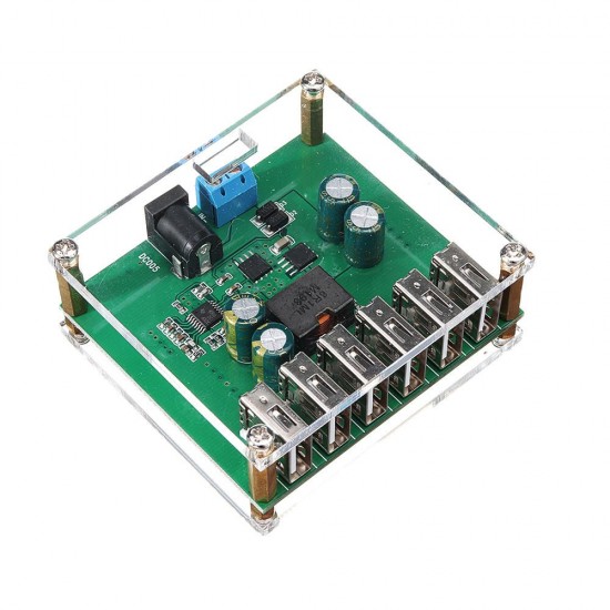 DC-DC Step Down Regulator Power Converter 10V 12V 24V 36V To 5V/8A 6 USB Output Power Supply Module