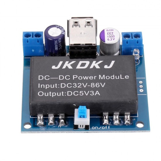 DC36-86V Electric Vehicle Battery Isolation Step Down 5V3A USB Anti-interference Regulated Power Supply Module